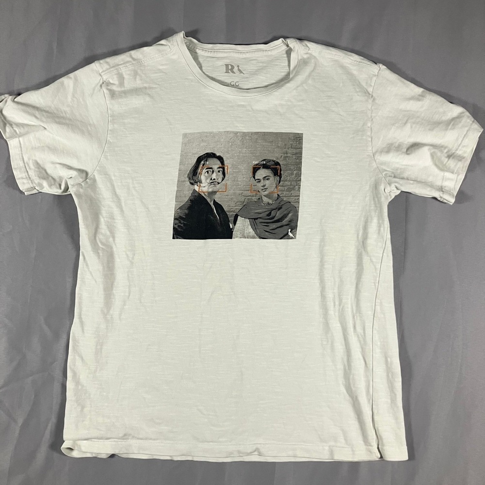 RG GG Brasil Men's Size GG White T-Shirt Salvador Dali Frida Kahlo Art Graphic